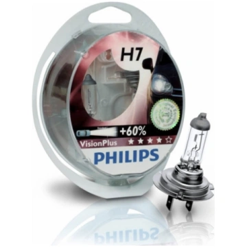 PHILIPS autospuldze H7 12V 55W VisionPlus+60% 2 ga