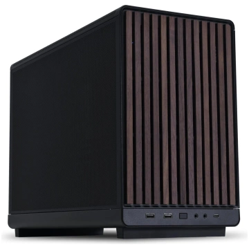Case, LIAN LI, micro ATX/Micro-ITX, Black/Wood, Mi