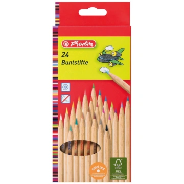 Krāsainie zīmuļi Herlitz Natural Coloured, 24 gab