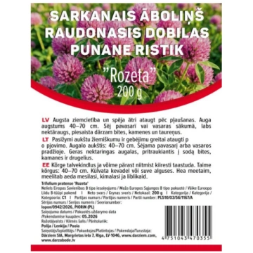 Āboliņš sarkanais Rozeta 200g DĀRZIEM