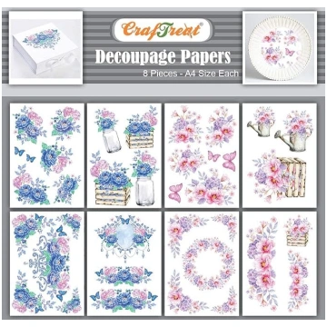 CrafTreat Peony dekupāžas papīrs rokdarbiem - hort