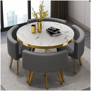 RUANLOV Table and Chairs Metal Frame, Dining Room 