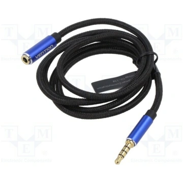 Cable; Jack 3.5mm 4pin socket,Jack 3,5mm 4pin plug