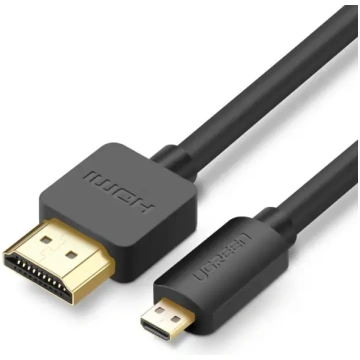 Micro HDMI uz HDMI kabelis 4K 60Hz 3m Melns Ugreen