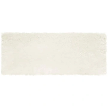 Mākslīgā aitu vilna paklājs balts 80 x 200 cm poli