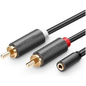Audio kabelis 3.5mm mini jack sieviete - 2RCA vīri