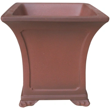 5" Unglazed Cascade Square Bonsai Pot (dark brown)