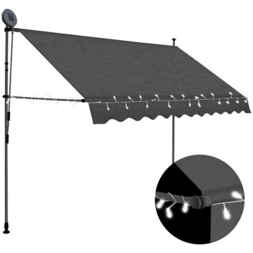 vidaXL izvelkama markīze ar LED, manuāla, 250 cm, 