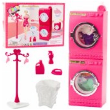 LEAN Toys Doll Laundry Set Washing Machine Dryer H