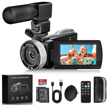 Videokamera 4K 48MP videokamera ar IR nakts redzam