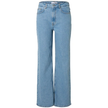 Selected - Slfalice Hw Wide Long Lig Blu Jeans Noo