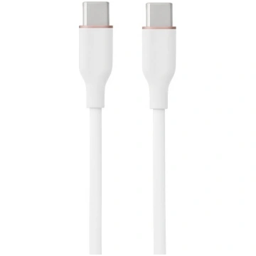 Silicone Cable USB Type-C - Type-C, 60W, (white, 2