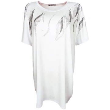 Eleganta sieviešu tunika ar spīdīgu rotājumu, XXXL