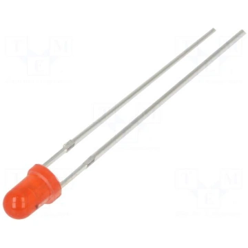 LED | red | 3mm | 220÷330mcd | 30° | Front: convex