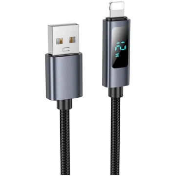 USB A to Lightning Hoco 2.4A cable with display, 1