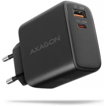 AXAGON GaN wallcharger 2x port (USB-A + USB-C), PD