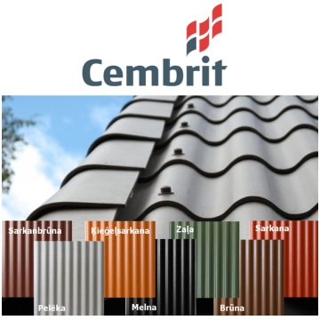 Cembrit EuroFala Nekrāsota b/a šīfera loksne 625x1