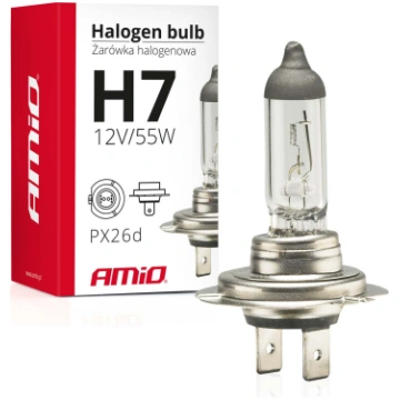 Halogēna spuldze H7 12V 55W UV filtrs (E8) AMIO-01