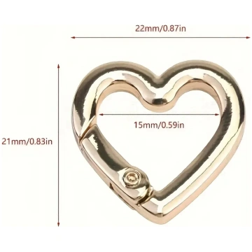 Moschettone a cuore due misure - 25x26 / Oro