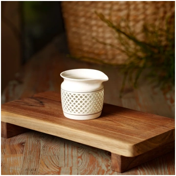 White Porcelain Fairness Pitcher with Lattice Desi