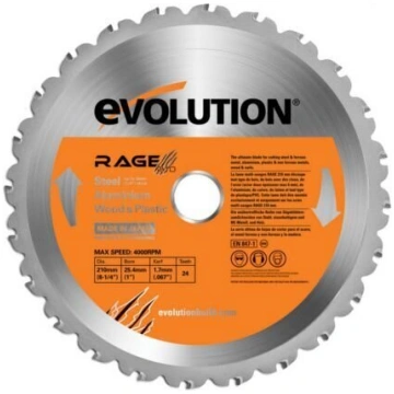 Evolution TCT daudzfunkcionāls zāģis RAGE 210mm 24