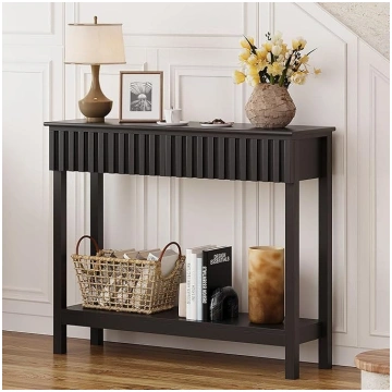 Narrow Console Table with 2 Drawers and Shelf - Mo