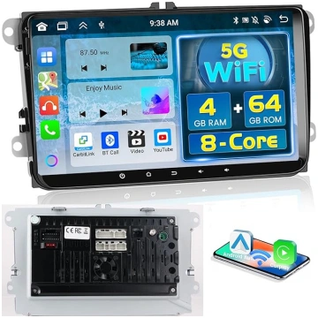 8 Core 4+64G Android auto radio VW Golf Polo Passa