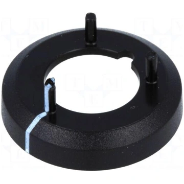 Nut cover with pointer | ABS | black | push-in | Ø
