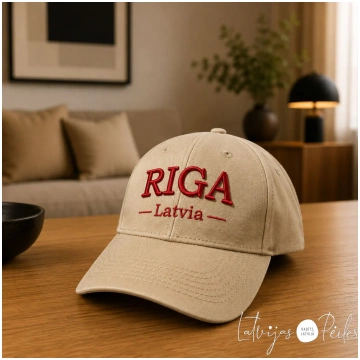 Cepure ar nagu Rīga/Latvija bēša Latvijas pērles