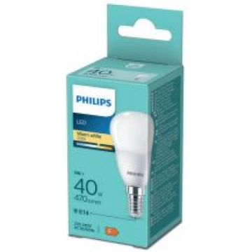 PHILIPS LED 40W P45 E14 Silti balta 2700K matēta s