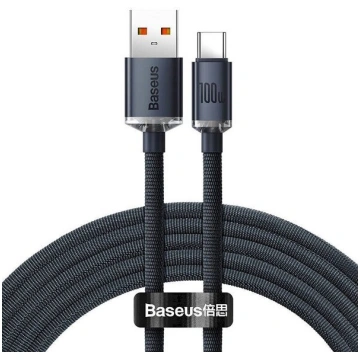 Baseus Crystal cable USB to USB-C, 100W, 2m (black