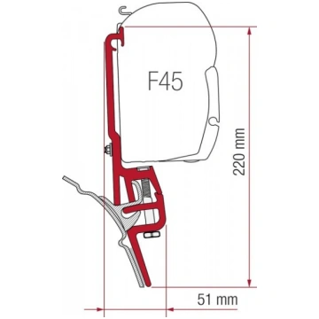 Adapter Fiamma Kit Brandrup VW T4 for F35/F45 2 su