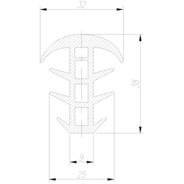 T Gs Gumijas profils 32x38mm
