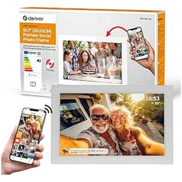 Denver Digitaler Bilderrahmen Weiß 10,1 Zoll mit W