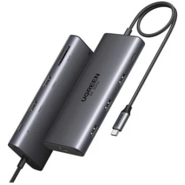 USB koncentrators Ugreen CM639: 1x RJ-45, 1x SD, 1