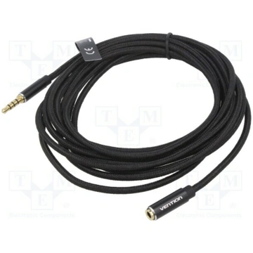 Cable; Jack 3.5mm 4pin socket,Jack 3,5mm 4pin plug