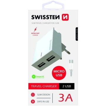 Telefona lādētājs Swissten, USB/AC/DC