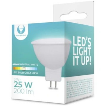 LED spuldze GU5.3 MR16 3W 12V 6000K 200lm "Forever