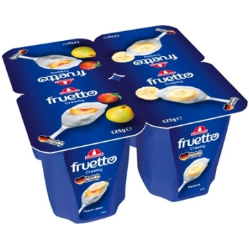 Jogurta deserts Fruetto persiku, bumbieru, banānu,