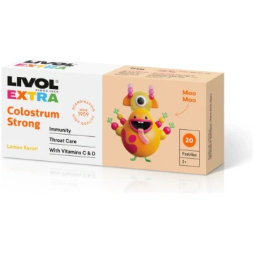 LIVOL Extra Colostrum Strong Lemon košļājamās tabl