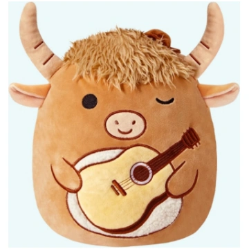 Squishmallow rotaļlieta - bullis ar ģitāru Mīksta 