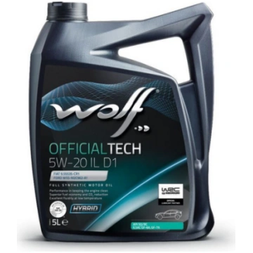 WOLF OFFICIALTECH 5W20 ILD1 5L API SQ/RC, ILSAC GF