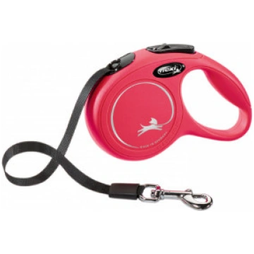Flexi New Classic M 5m sarkana (lenta) - Pavada su