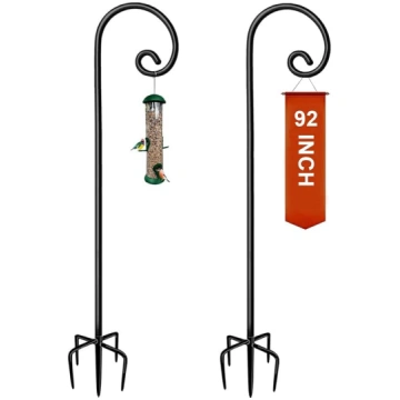 Koutemie Shepherd Hooks for Hanging Plants, 92" re