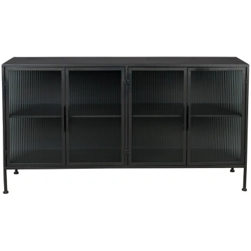 Melna metāla vitrīna 150x80 cm Boli – Dutchbone