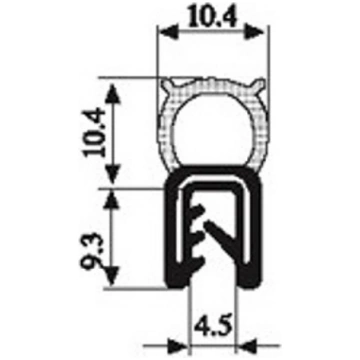 AO Gs Armēts EPDM gumijas profils 4.5x10.4x19,7mm