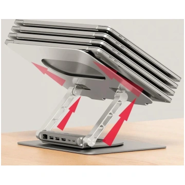 Adjustable laptop stand + USB-C HDMI hub Unitek D1