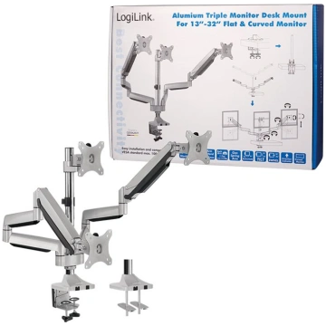 LogiLink mounting kit - adjustable arm - for 3 LCD