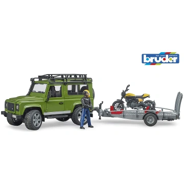 Bruder Land Rover Defender+Scrambler Ducati Full T