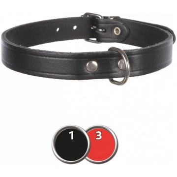 Ādas kakla siksna melna BASIC S 28-34cm/14mm